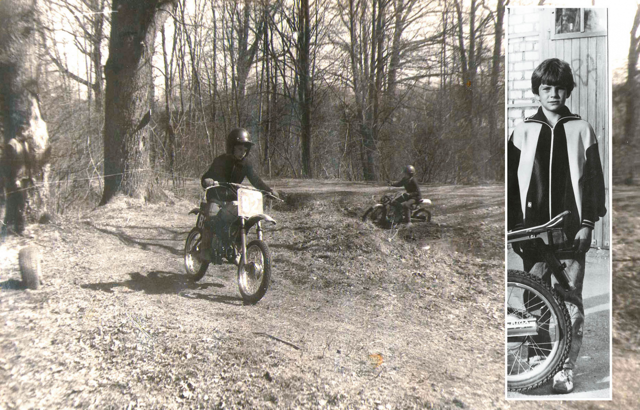 1988. gadā – uzsākot  motosportista gaitas. Pirmā gonka. Foto: no personiskā arhīva