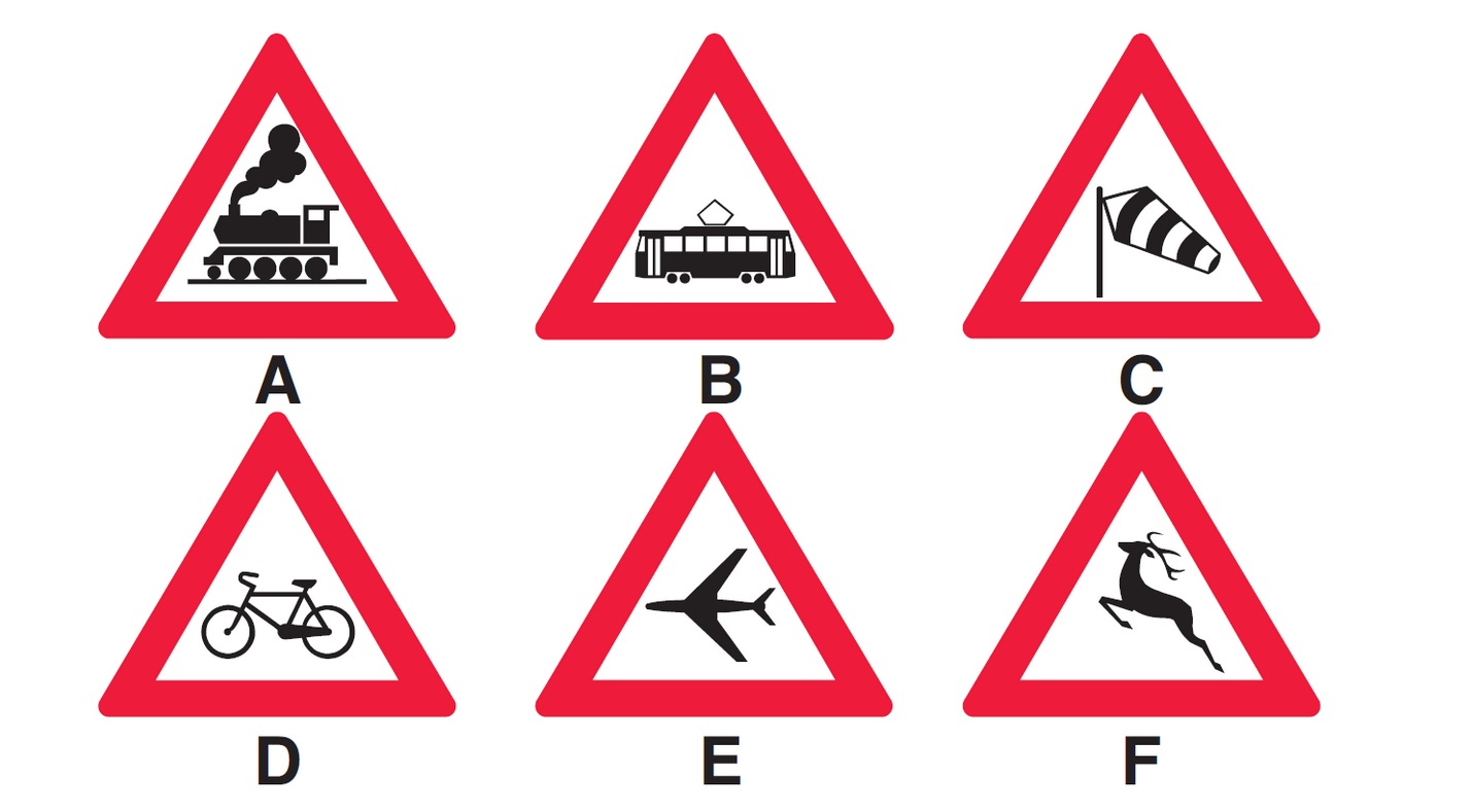 Kuras no ceļa zīmēm brīdina par to, ka brauktuvi var šķērsot citi transportlīdzekļi?