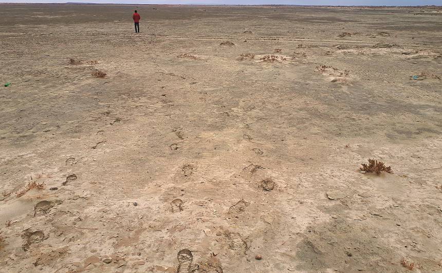 Kizilkuma tuksnesis netālu no Buhāras.
360 grādu leņķī – viens vienīgs NEKAS.
