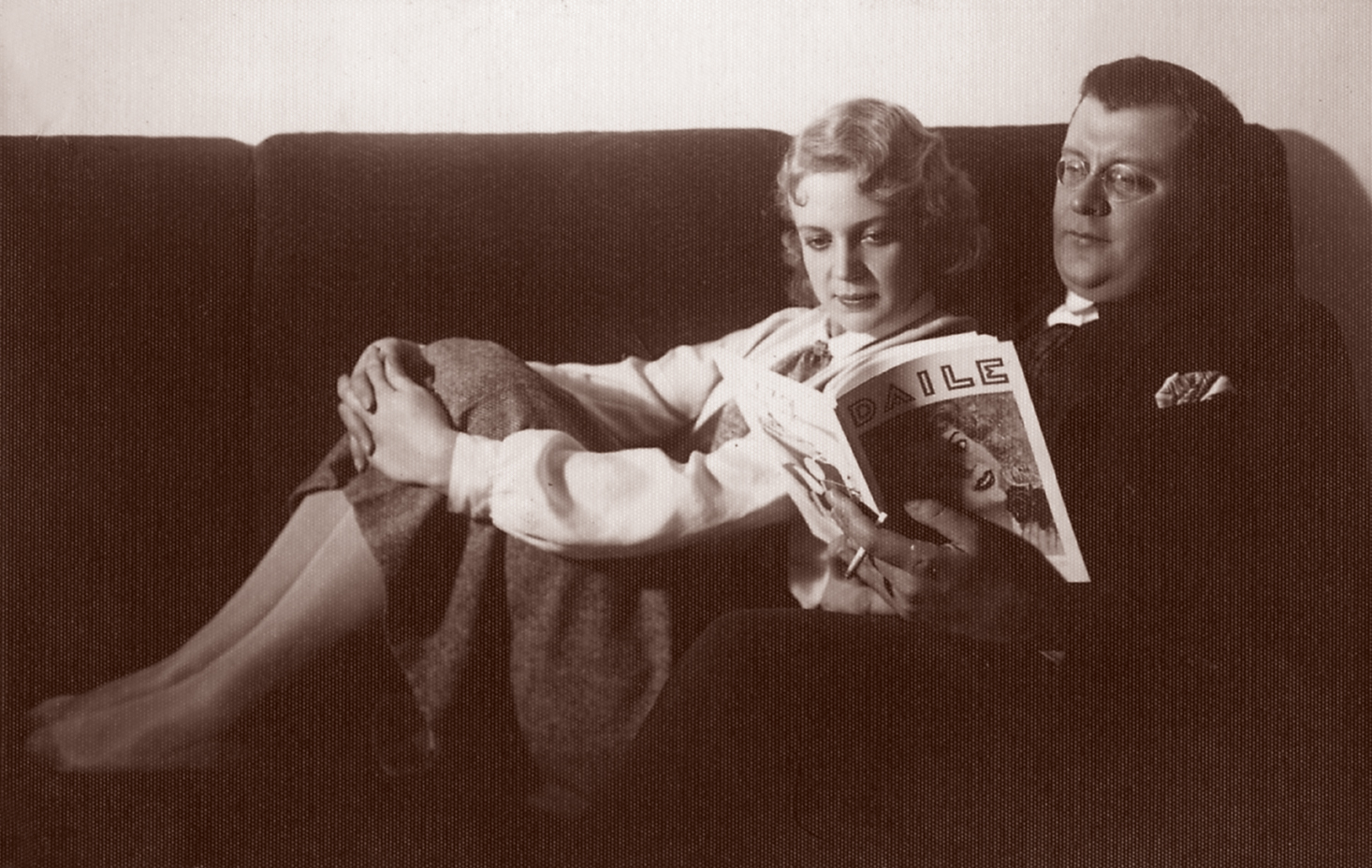 Lilita ar vīru Jāni Priedi. 20. gadsimta 20. gadu beigas.